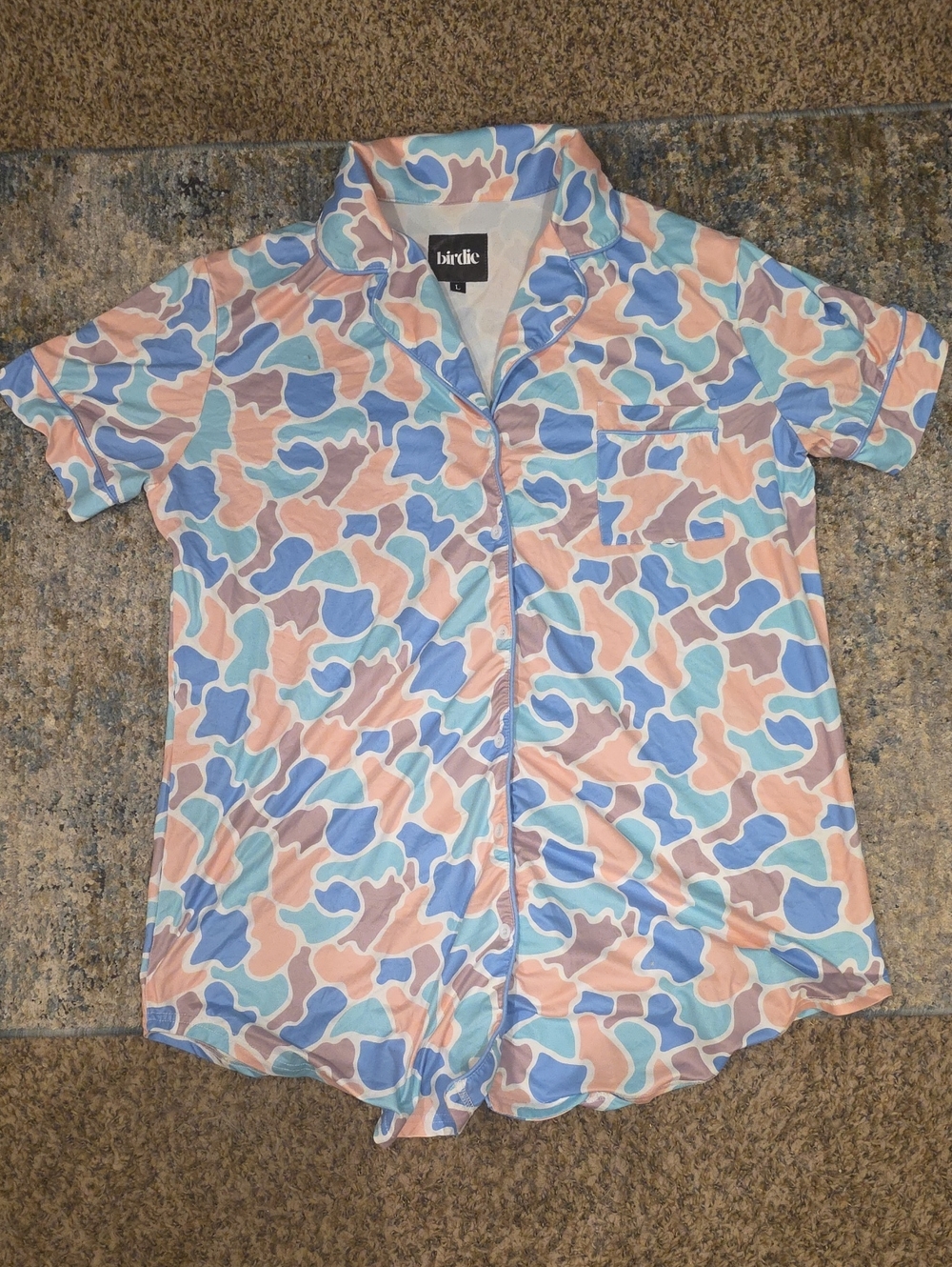 Birdies Pastel Camo Short Sleeve Button Shirt